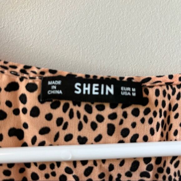 SHEIN Cross Front Polkadot Midi Dress Size Medium - Picture 5 of 5